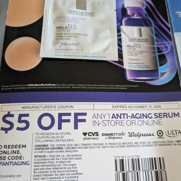 La Roche Posay skincare Samples With Coupons BN Fast Ship - Picture 2 of 3